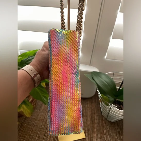 Kurt Geiger The Kensington Multicolor Sequin Evil-Eye 🧿 Embellished Shoulder Bag - Picture 8 of 11